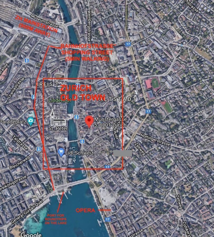 Muenstergasse Zurich Old Town Apartman Kültér fotó